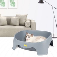 BPS BUENA PET SHOP Clean-On 家用多功能臉盆 貓砂盆, 灰色, 1個