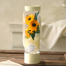 Scent Basket 人造向日葵香皂花 + LED圓筒提籃組, 黃色, 1套