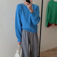 MEICHEL 女性柔軟彈力圓領套頭針織T恤 11117