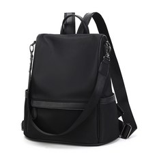 Minati 女用上班族皮革後背包 N74, 黑色