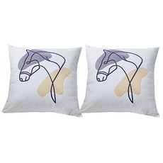 The Flow Company 立體高級線條藝術棉質抱枕套 2入