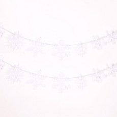 PARTYHAE 毛氈裝飾雪晶花環 2p, 白色的