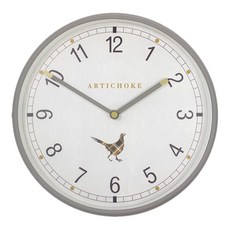 ARTICHOKE designs 格紋雉雞掛鐘 9吋, 灰色
