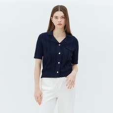 MIND BRIDGE 女款羅紋針織開襟領針織衫 MYCD3204