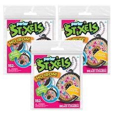 perler 串珠矽膠鑰匙圈製作組 圓形, 3個, 混合色