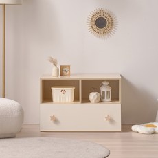 아이든 오픈 서랍한칸 원목발 미포함 수납장 800, 내추럴콤비