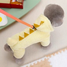 Coco studio 狗狗恐龍連身胸背帶, 黃色, 1個