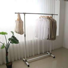Olly 韓國製造賣場型移動式衣架 特別款, 白色 + 暖米色