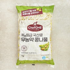 쉐프원 국내산 무농약 인증 콩나물, 1kg, 1개