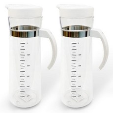 現代Tritan耐熱冷水壺 1.6L 2入組, 2個, 白色