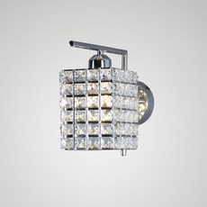 LIGHTING SPACE 室內照明水晶圓形底座壁燈方形, 銀