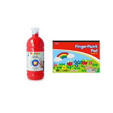 PRiMO 彩繪顏料 750ml 紅色+彩繪紙 40入, 1色