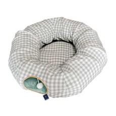 DING DONG PET 寵物貓用透氣格紋圓形隧道, 薄荷, 1個