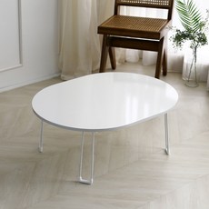트리팜 LPM 오브제 타원형 800 접이식 테이블, 화이트펄