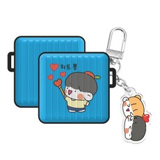 뽀시래기 쟈근콩 앤 짱큰콩 시즌10 버즈2프로 아머 디자인키링 케이스, 하트뿅 남친ver, 1개