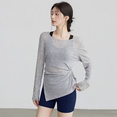 씨오브비 여성용 루즈핏 경량 롱슬리브 커버업 티셔츠
