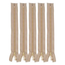 TUBINGEN SMITH 基本款YKK金屬拉鍊 20公分, 淺褐色的, 5個