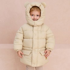 milkmile 兒童圓滾滾小熊Microgel連帽外套