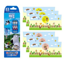 동아 빼꼼 연필 B심 30p + 선물 포장 패키지 3종 x 6p 세트, 혼합색상, 1세트