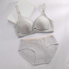 線條棉質哺乳內衣褲套裝