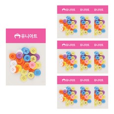 Uniart 彩色鈕扣 18mm, 10個, 混合顏色