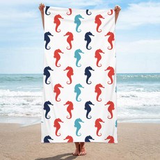 UNHAVE 夏日派對沙灘巾 90 x 180 cm, 1個, 13 海馬