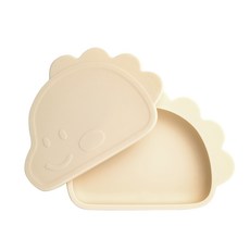 幼兒用 Modu Dino 吸盤餐盤組, 奶油色, 1個