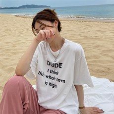 레몬소울 여성용 루앙 프린팅 반팔 티셔츠