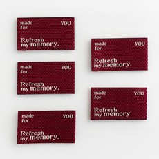 Yarna My Memory 字母復古設計布棉標籤, 紅色, 5個