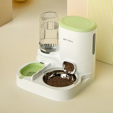 PASTEL PET 寵物重點半自動餵水碗, 綠色, 1個