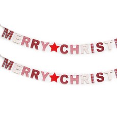 PARTYHAE 布藝裝飾木製聖誕字母掛旗 2入, 混色, 2個