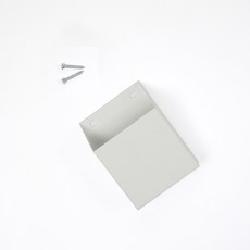 口袋置物架 木質牆面用, 灰色, 1層