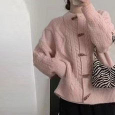 루나걸 여성용 레포라 단추 니트 가디건 L24WC092905