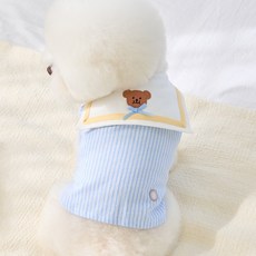 베니즈 강아지 무드 크롭 셔츠, 1개, 스카이 블루