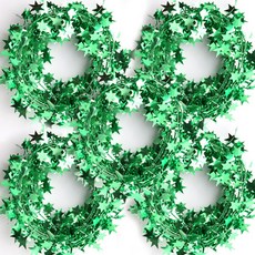 PARTYHAE 金屬線星星掛飾 7m 5入, 綠色