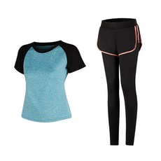 Naya Style 女性用瑜珈服短袖上衣 + 短褲內搭褲 1405