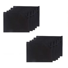 Itemtrade 방수되는 지퍼 파일가방 A6, 10개, 검은색