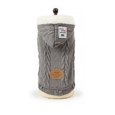 I Love Pet 寵物皮革補丁針織連帽衫, 灰色