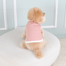 AMYLOVESPET 寵物愛心衍縫鋪棉背心, 粉紅色