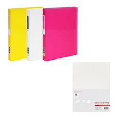 ECO Chungwoon 多色透明文件夾夾 A5 40頁 3入+多色L持有人 A5 10p, 隨機發送（文件），半透明（持有人）, 1套