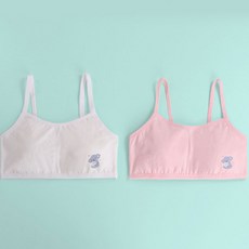 女童棉質細肩帶式學生運動內衣2件組