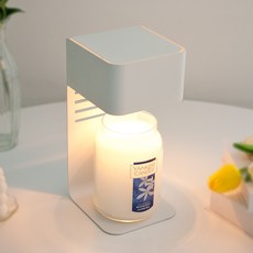 Yankee Candle The Sweet Cafe Candle Warmer 撥盤開關 + 蠟燭大爵士 + 燈泡 2p, 午夜茉莉, 白色