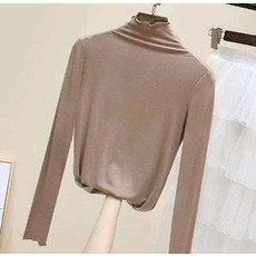 헨센 웨이브넥 슬리브 여성 목티