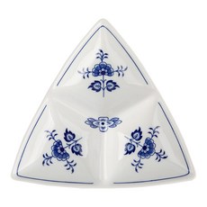 CESKY PORCELAN 藍洋蔥圖案三格盤 CB539, 1個, 混合色