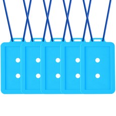 FLaiTO 矽膠員工證卡套 5入 + 掛繩 5入 套組, 天藍色(卡套), 藍色(掛繩), 1套