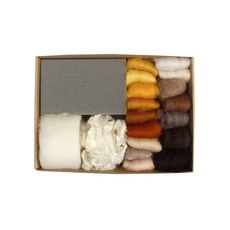 Studio Bund 羊毛針氈 DIY 入門基本工具+15 個配件+頂針套組, 1組, 大自然色系