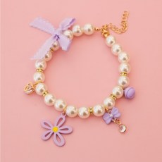 코코스튜디오 반려동물 보보 진주 목걸이, 1개, 퍼플