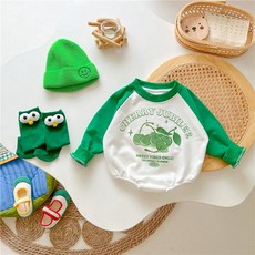 BEBENIZ 幼兒櫻桃圖案長袖包屁衣