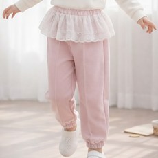 woojooi 兒童蕾絲荷葉邊束口褲