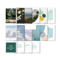 pawpaw paper 情感室內明信片 2件套, 綠，藍, 2套